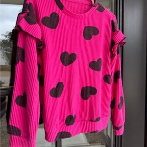 Jessica Simpson Pink and Black Heart Sweater